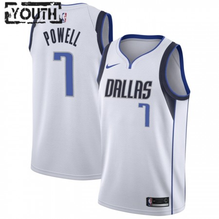 Dres Dallas Mavericks Dwight Powell 7 Nike 2022-23 Association Edition Bijela Swingman - Dječji